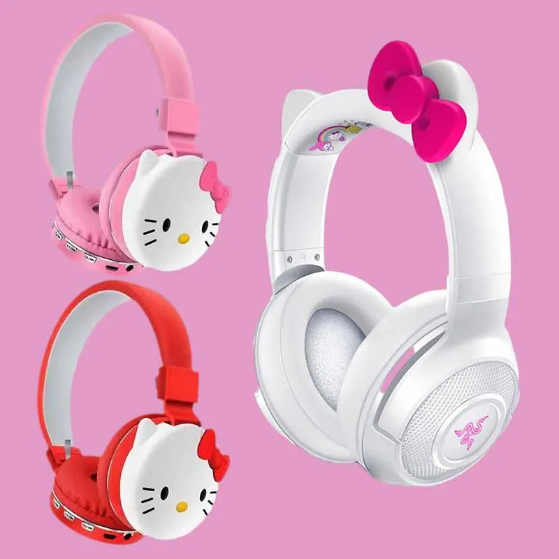 

Беспроводная Bluetooth-гарнитура Sanrios с героями аниме Hellokittys Kuromi, подходит для мобильных телефонов и компьютеров