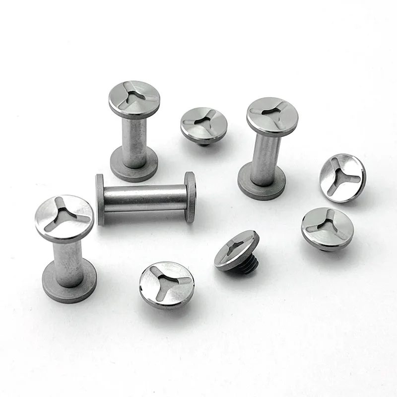 10 Sets/lot Stainless Steel M4 Thread Knife Handle Spindle Lock Rivets Screws Nails Bolts Axis DIY Make Repair Accessories Parts
