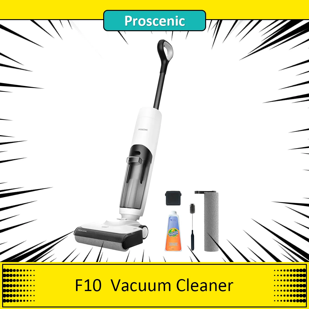 Proscenic F10 Cordless Wet Dry Vacuum Cleaner, Self-Cleaning, Self-Drying, 650ml Water Tank, Max 30min Runtime, 2500mAh Battery