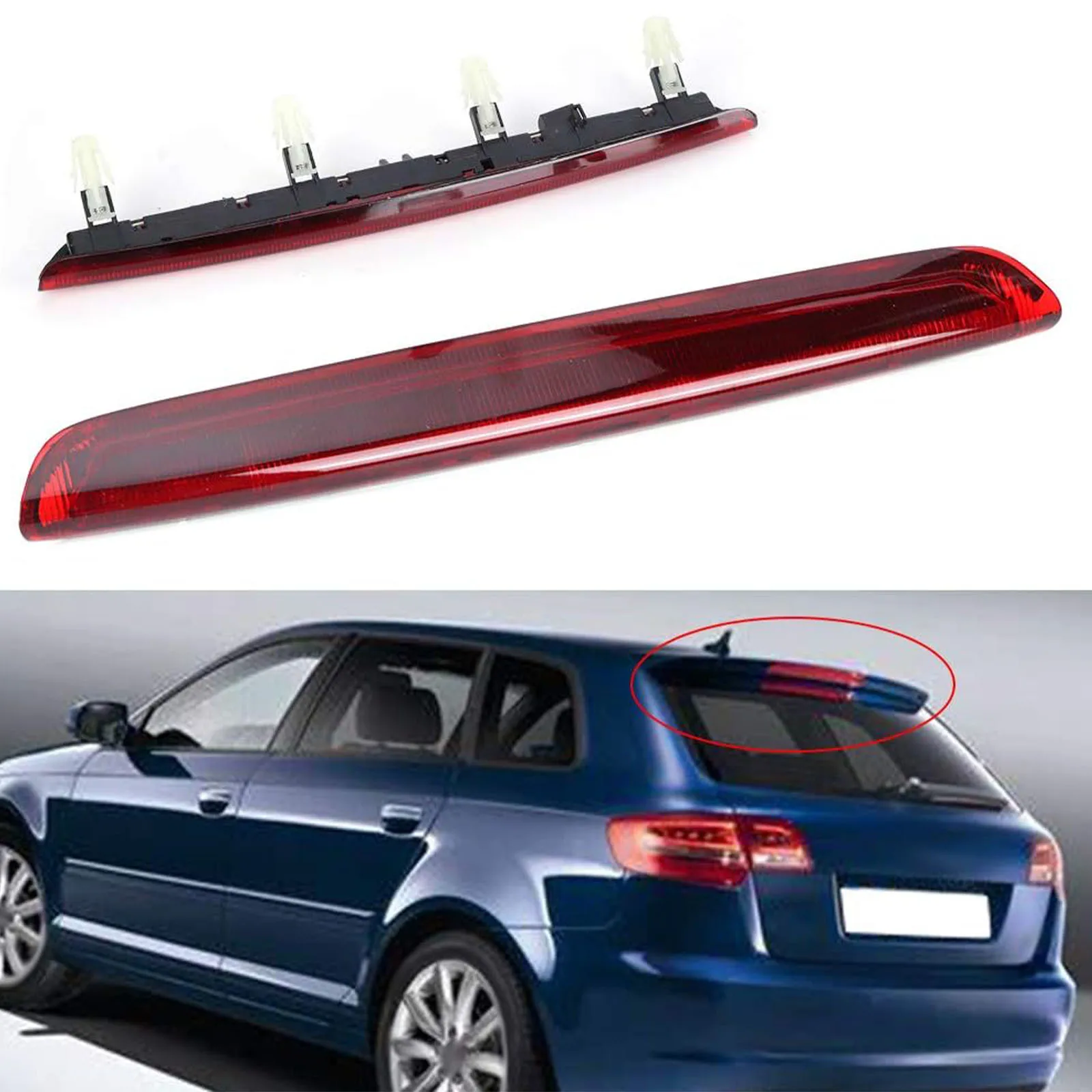 LED 3rd ضوء الفرامل عالية المستوى وقف مصباح لأودي A3 S3 RS3 2004-2012 1 قطعة OEM 8P4945097C #5