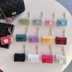 Luxury CC Style Autumn Winter Tweed Cloth Earphone Case Bag For AirPods 4 3 2 1 Case Airpods Pro 2 Univisal Charging Box Cover