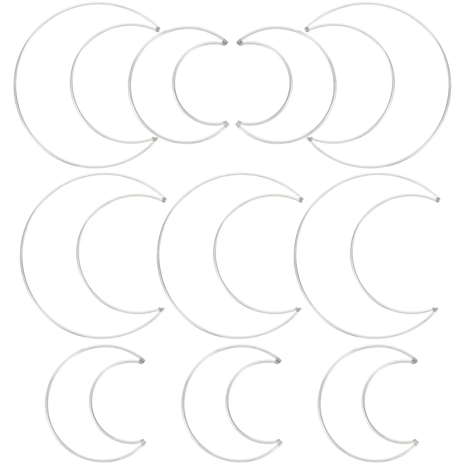 

10Pcs Dreamcatcher Rings Moon Shape Smooth Metal DIY Handcraft Hoop for Dream Catcher Wind Chime Decoration