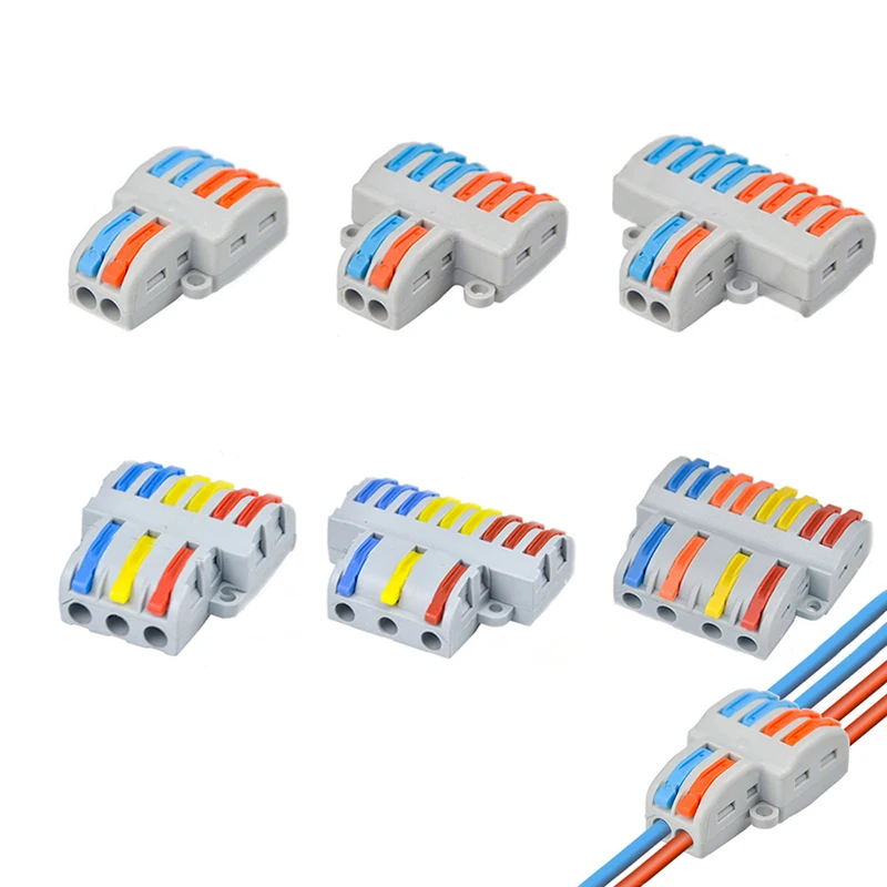 1/5szt Kabel Connectoren Mini Universele Compact Dirigent Push-In Terminal Blok Quick Lente Splicing Draad Voor Thuis