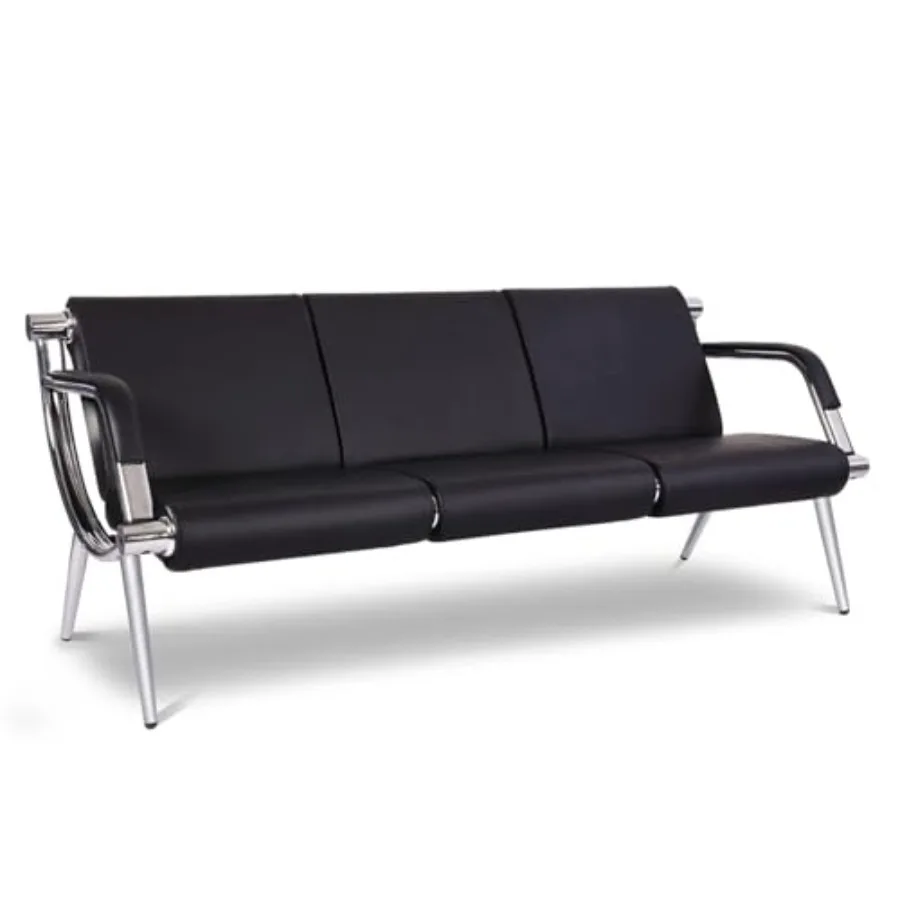 

3-Seat Office Reception Waiting Room Chairs - Guest and Reception Chairs for Salon Barber Bench Airport Bank Hall Visitor Guest