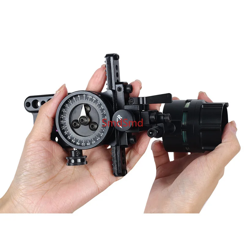 1pc Compound Bow Sight Single Pin Sight Scope Hunting Shooting Archery Accessories Right-hand Micro-Adjustable