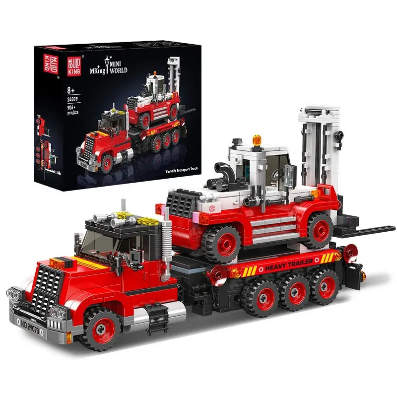

906PCS 24079 Technical Truck Toys The Forklift Transport Truck Building Block Assembly Car Brick Set Kids Christmas Gift