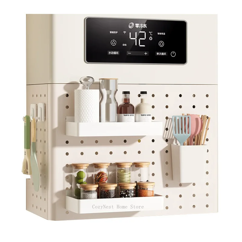 Kitchen Gas Stove Ugly Cover Pegboard Storage Rack Water Heater Cover Gas Pipe Decorative Baffle Oil Proof Sticker