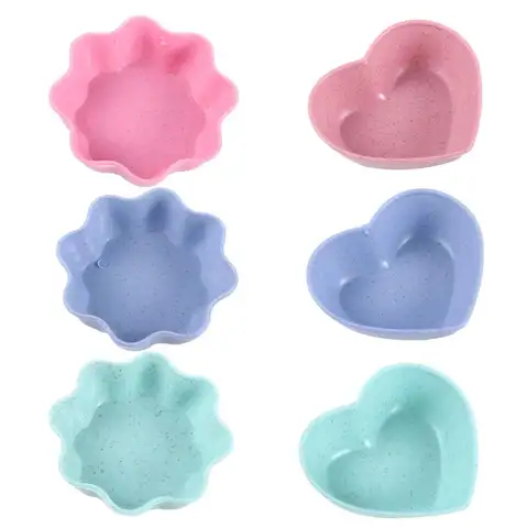 Cleaning Fall Resistant Smooth Edge Appetizer Plates Heart,Flower Shape Tableware Seasoning Dish Kitchen Supplies Mini Bowls
