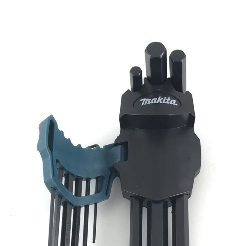 MAKITA B-65894 Original Blacl Hex Key Wrench Set 9pcs Highly Durable Multiple Sizes Hexagonal Wrench Allen Key Combination Set