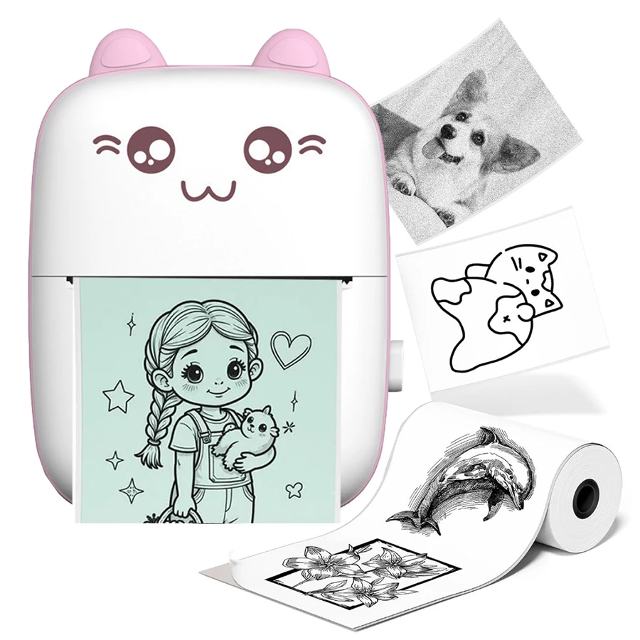 

58mm Thermal Printer Mini Portable Printer BT 200dpi Photo Label Printer Memo Wrong Question Tag Printer For Home/School/Office