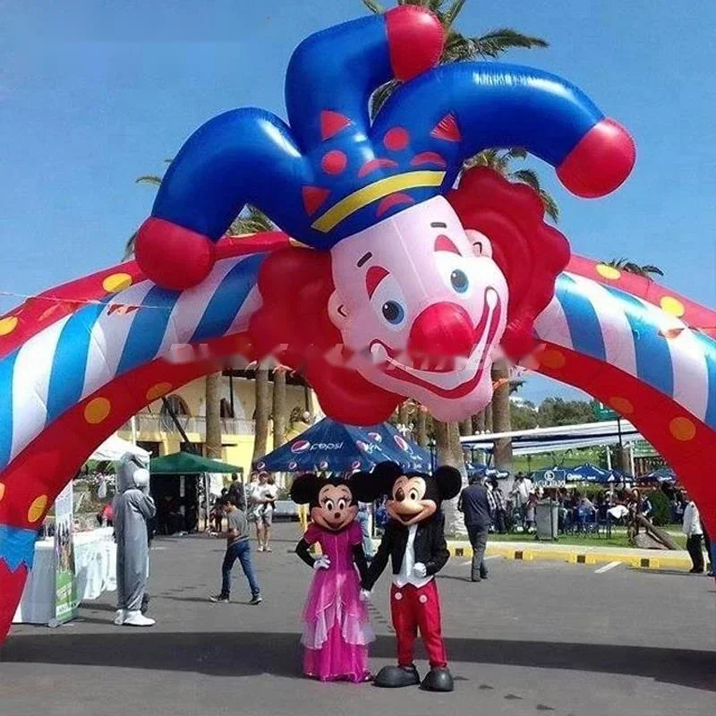 Clown gonflable en plein air, arc attrayant, publicité, événement de carnaval, arc de dessin animé à vendre, arcs d'entrée de bienvenue