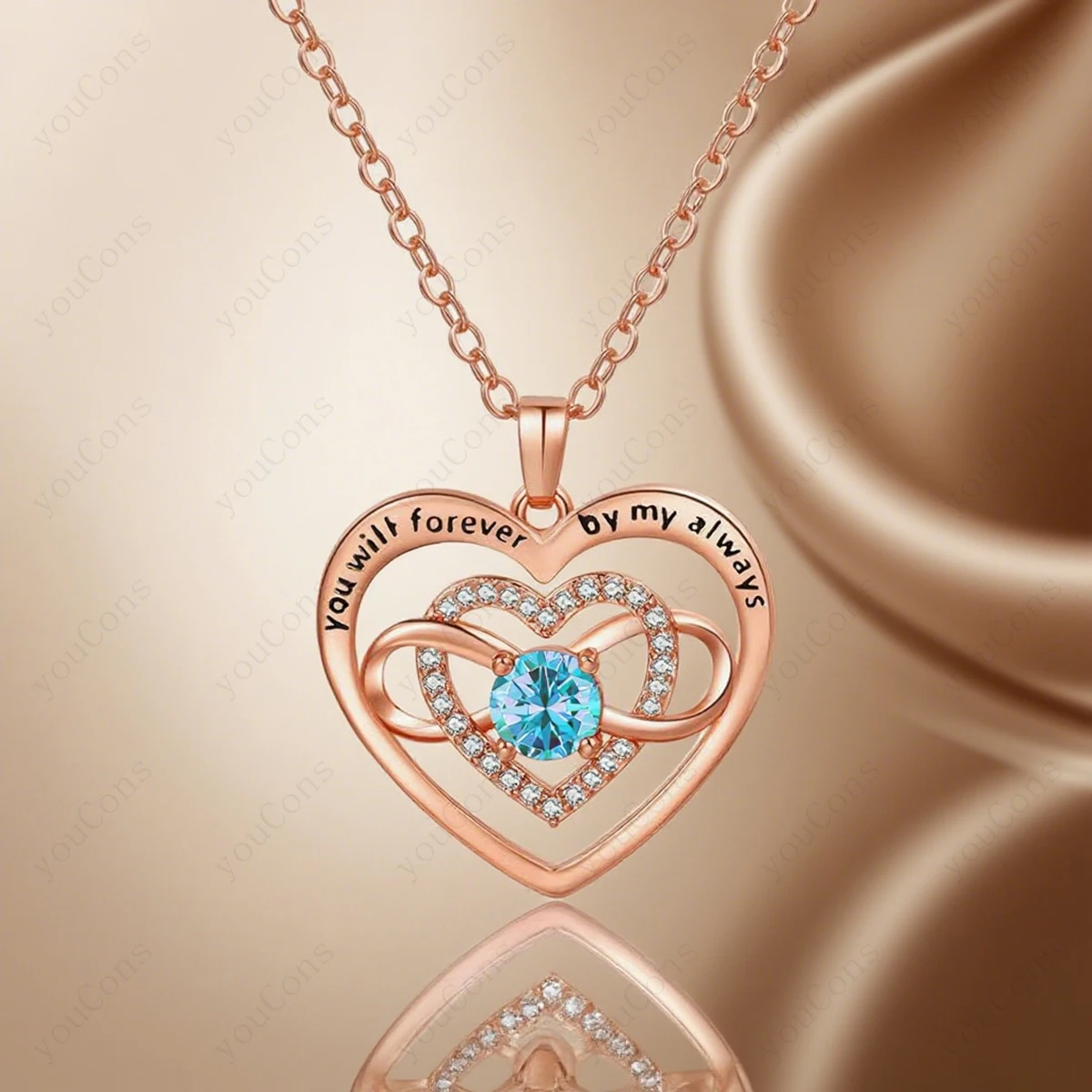 الأزرق الزركون القلب قلادة قلادة مع صندوق الورد 2025 مجموعة مجوهرات جديدة لصديقة أمي الذكرى عيد الحب هدية عيد ميلاد
