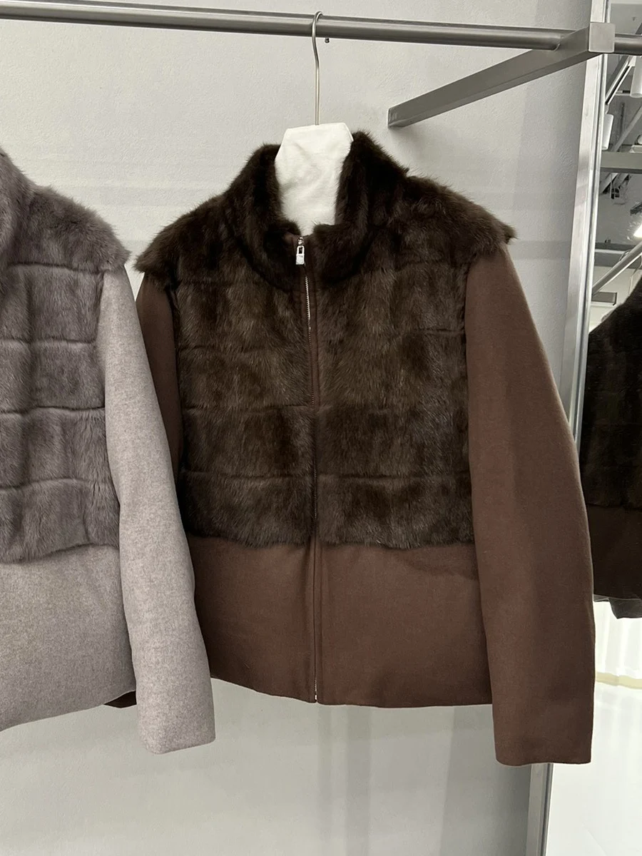 2026 Winter New High-Quality Fashionable Retro Classic Wool And Goose Down Long Coat For Women, 10% Mulberry Silk, 90% Wool