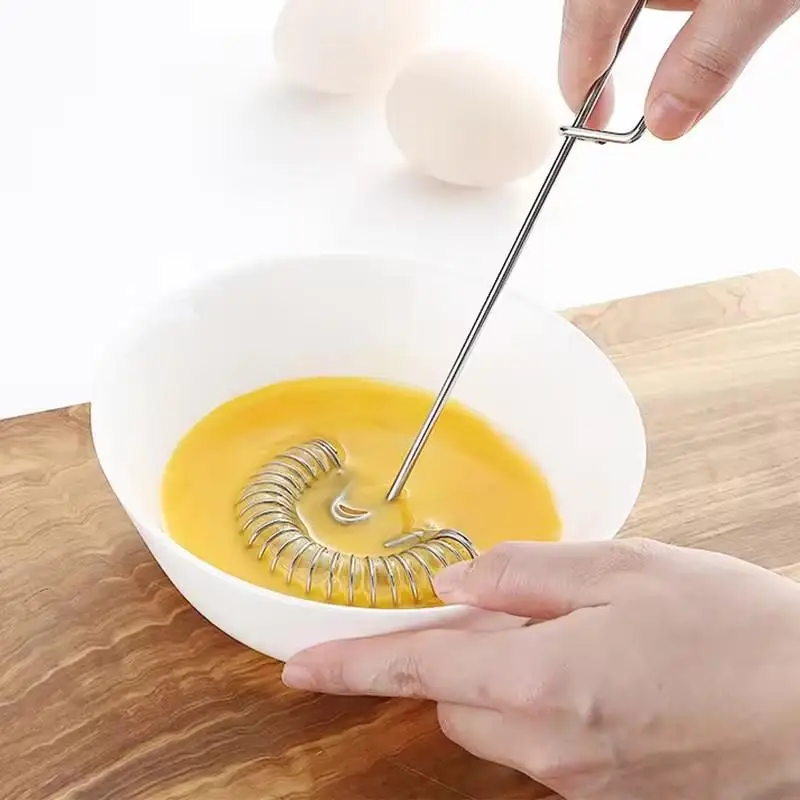 Handheld Mini Kitchen Egg Blender Stainless Steel Spring Manual Egg Beater Honey Cream Blender For Kitchen Baking Tools
