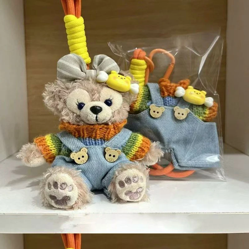 Hot 10cm Blue Denim Skirt Sherry Mei Bag Pendant Duffy Bear Plush Toy Car   Keychain Backpack Ornament Girl Collect Decor Toy Gi