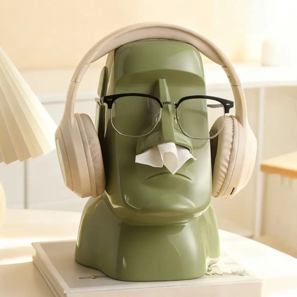 

Gift Creative Tissue Storage Box 3-in-1 Stone Statue Paper Towel Container Face Shaped Plastic Paper Dispenser Household