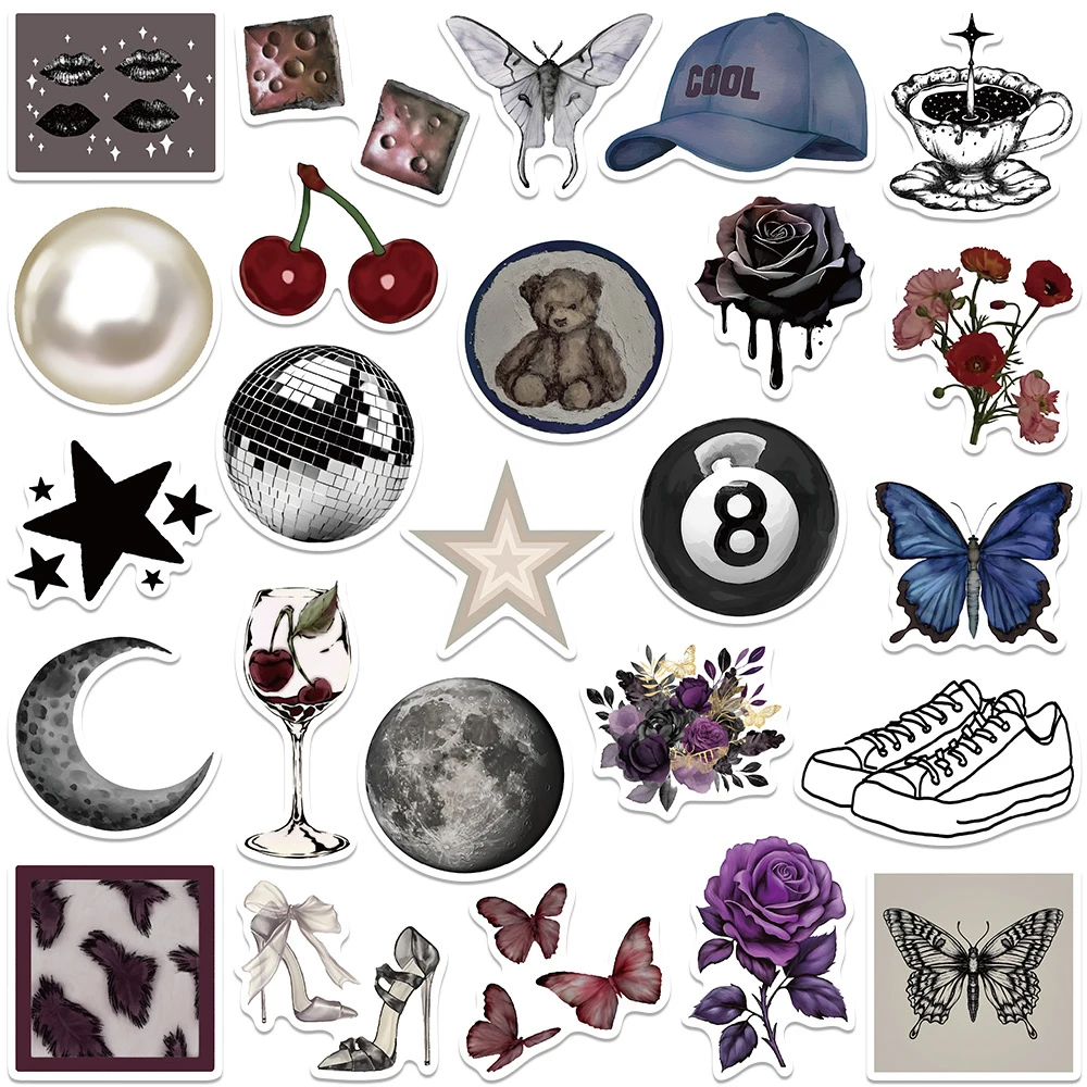 

10/30/50pcs Cartoon Dark Downtown Y2K Girls Stickers Waterproof Graffiti DIY Suitcase Notebook Phone Guitar Cool Decals Packing