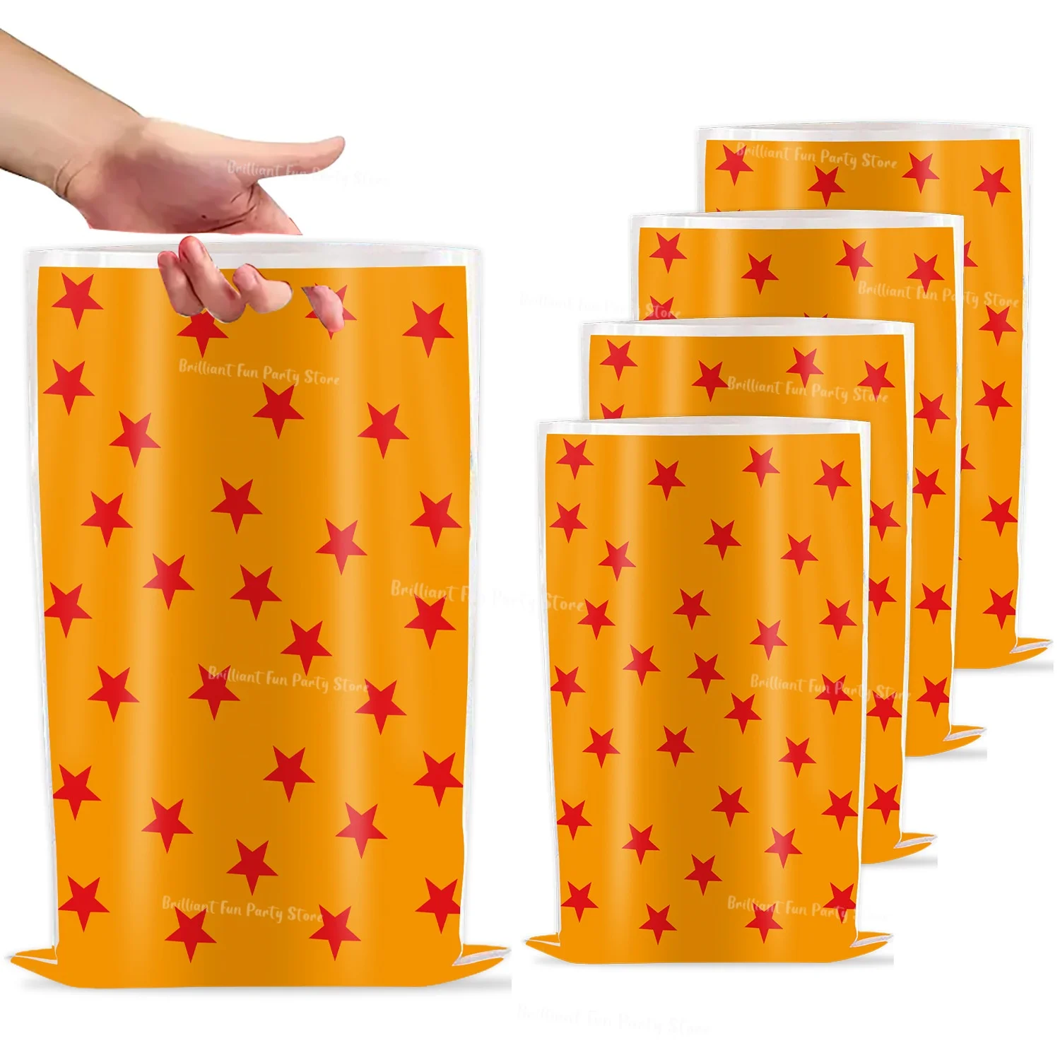 Cartoon Orange Geschenktüten für Kinder – Geburtstagsparty-Zubehör Goku Goody Biscuit Candy Bag Baby Shower Decor Jungen Partygeschenke – Detail 6