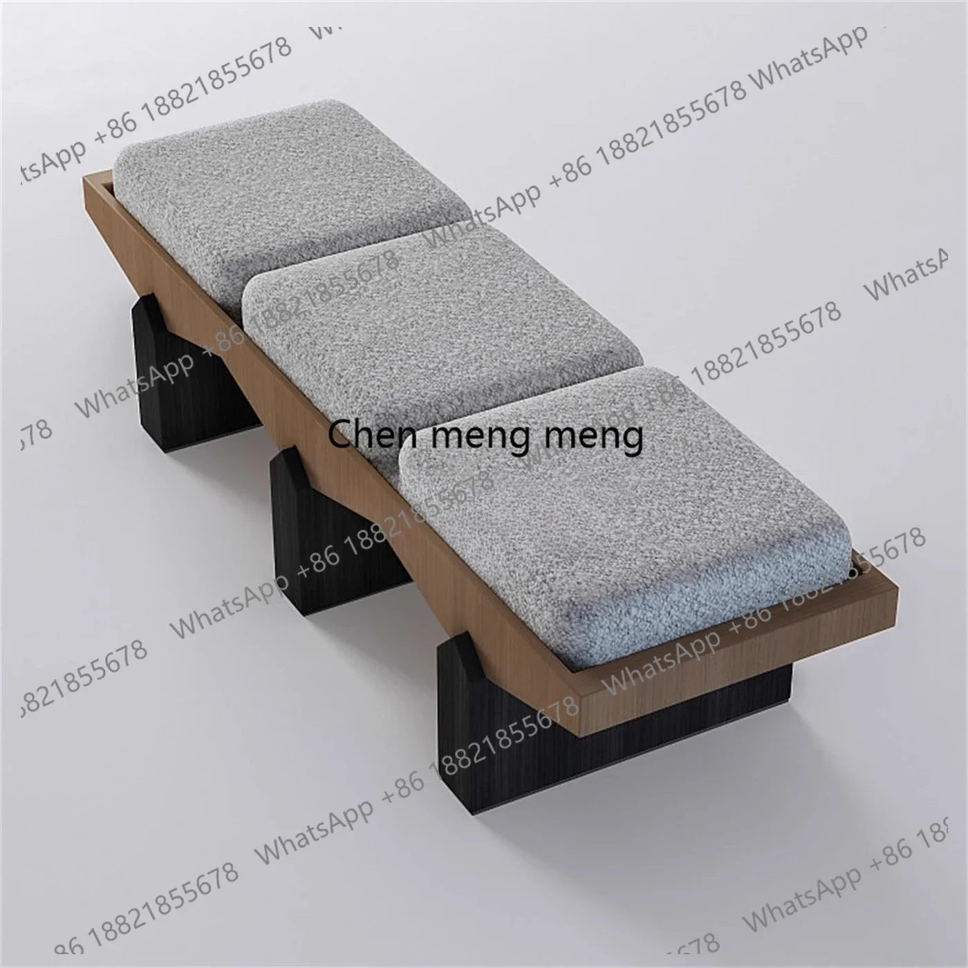 Solid wood casual shoe changing bench fabric, model room living room sofa stool