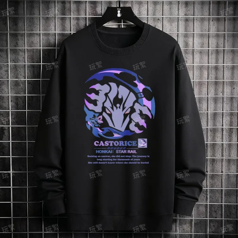 لعبة 2025 هونكاي: Star Rail Anime Cos Castorice Evernight 7 مارس اليراع الخ. هوديي بسيط وعصري برقبة دائرية للجنسين