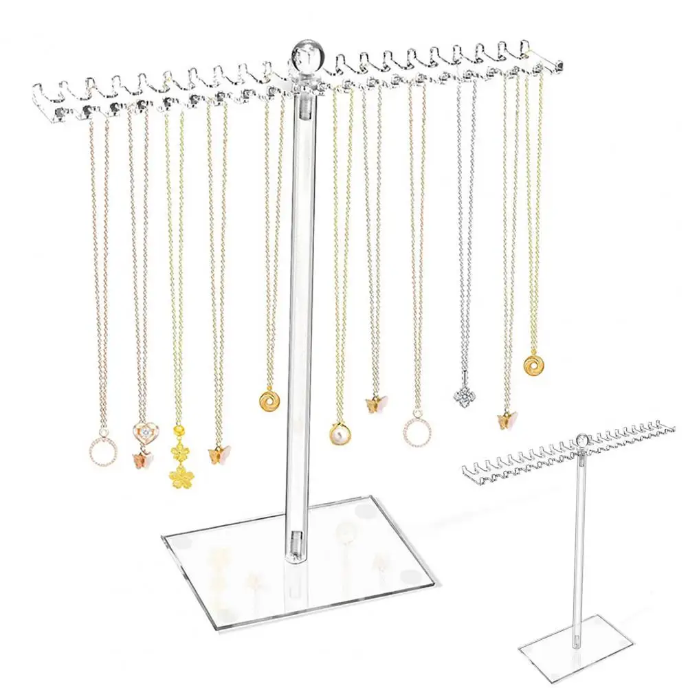 Transparent Jewelry Holder Display Rack Necklace Bracelet Ring Holder Non-Slip Tangle-Free Display Stand Jewelry Organizer