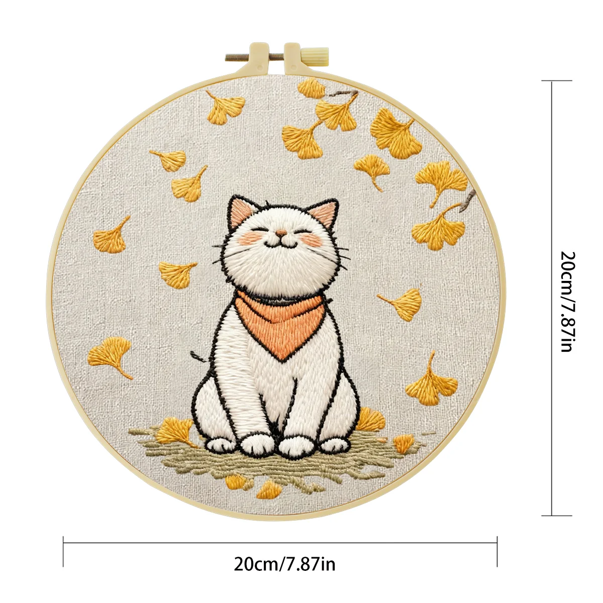1 Stück 20X20CM/15X15CM 7,87/6,3 Zoll Katzen-Stickerei-Starter-Kit DIY-Kit DIY-Stickerei-Set Handarbeiten Malerei Nadelkunst – Detail 6
