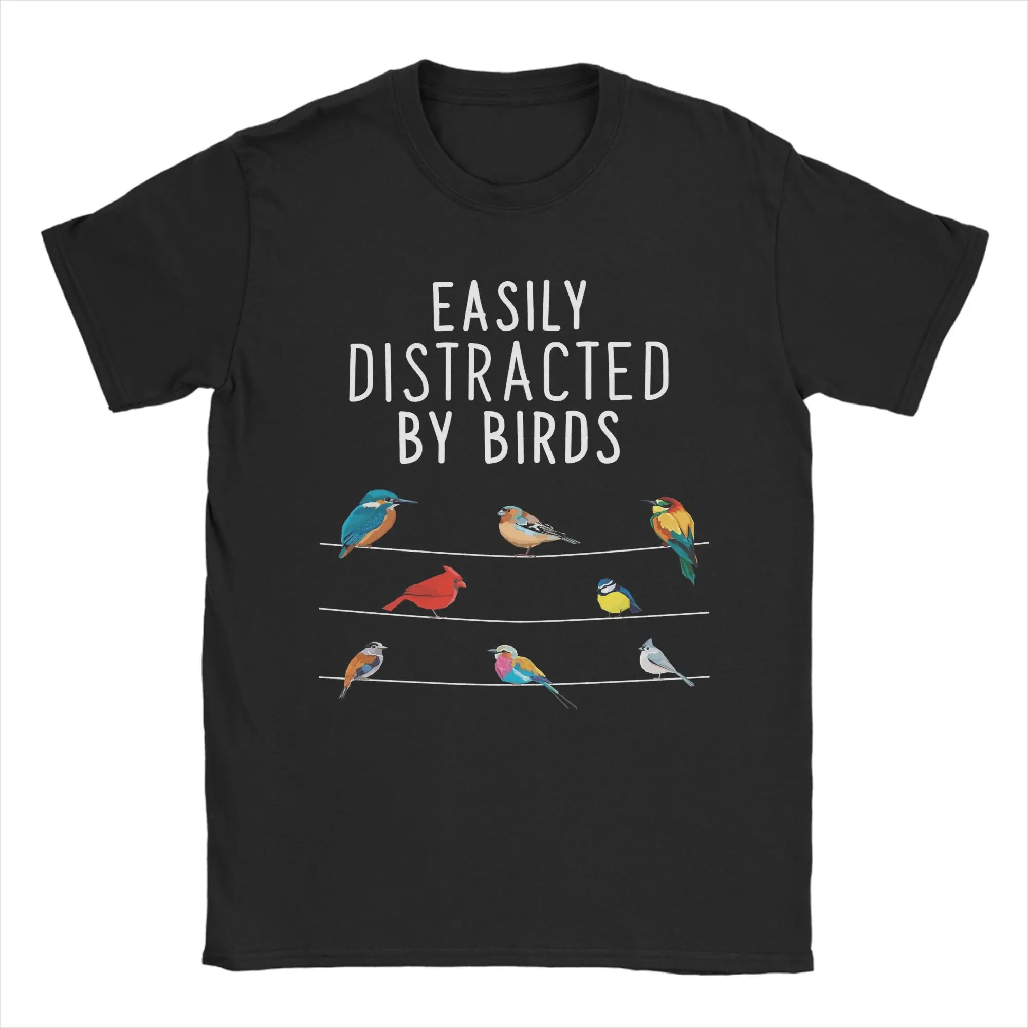 Easily Distracted By Birds Nice Tits T-Shirt Summer Fashion T-Shirts Mens Cotton O Neck Oversized Clothes Short-Sleeve Tops