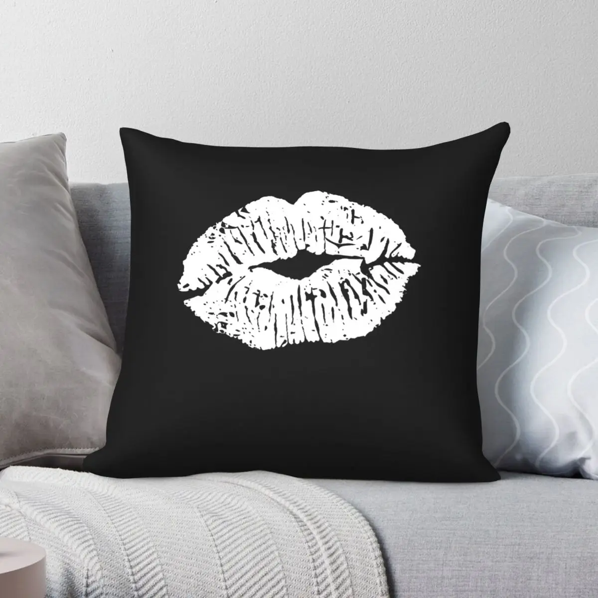 Kiss Mouth Kiss Lip Square Pillowcase Polyester Linen Velvet Printed Decorative Pillow Case Sofa Seater Cushion Cover Wholesale