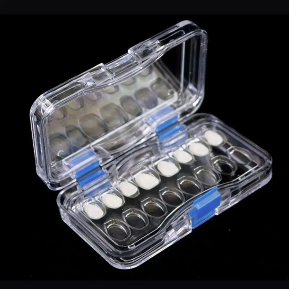 Dental Tooth Box With Film Denture Veneers Box With Membrane Denture Storage Box With Hole Teeth Case Dentistry Lab Material