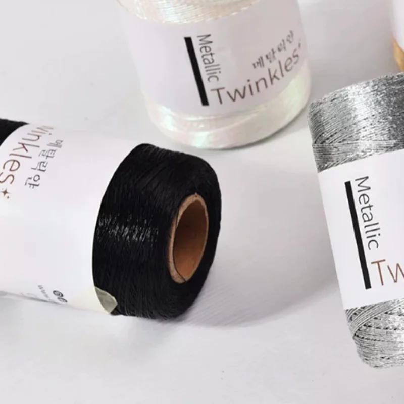1 Roll, Metallic Twinkle Yarn - 1mm Thick, Polyester & Rayon Blend, Ideal For DIY Crafts, Crochet, Lace, And Home Decor