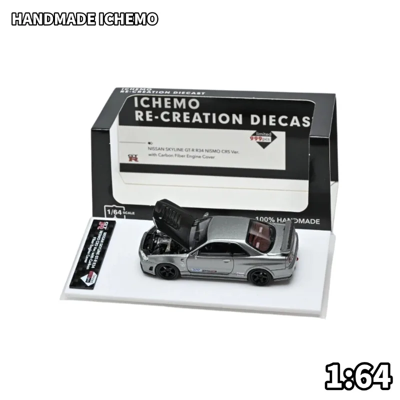 

HEC HANDMADE 1:64 Nissan R34 Cast Aluminum Simulation Static Alloy Car Model, Boys' Gift Toy Collection Decoration Item.