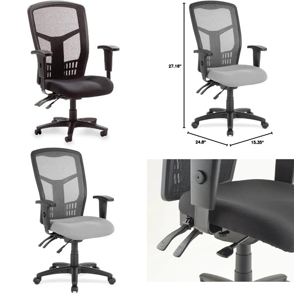 Ergonomic Mesh High-Back Chair for Executive Offices - Tilt Seat and Back Adjustments, Adjustable Armrests, Air-Permeable Design