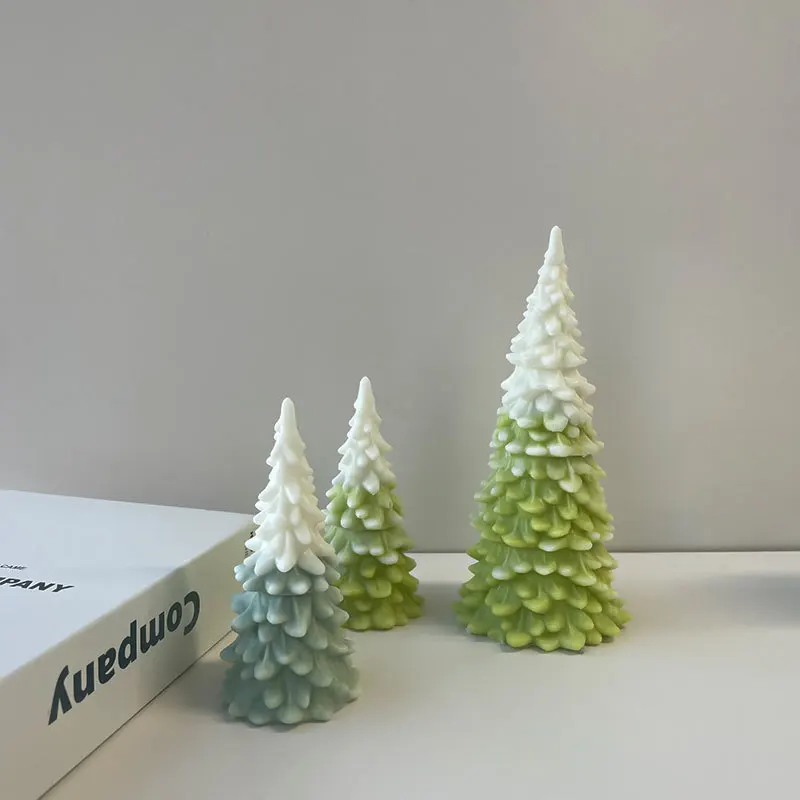 3D Christmas Tree Aromatherapy Candle Silicone Mold DIY Plaster Resin Ornament Mould Christmas Decoration