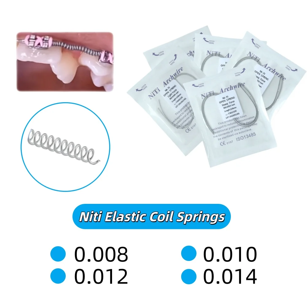 200/100/40/20PCS Dental Orthodontic NiTi Close Spring Elastic Coil Springs  0.008/0.010/0.012/0.014