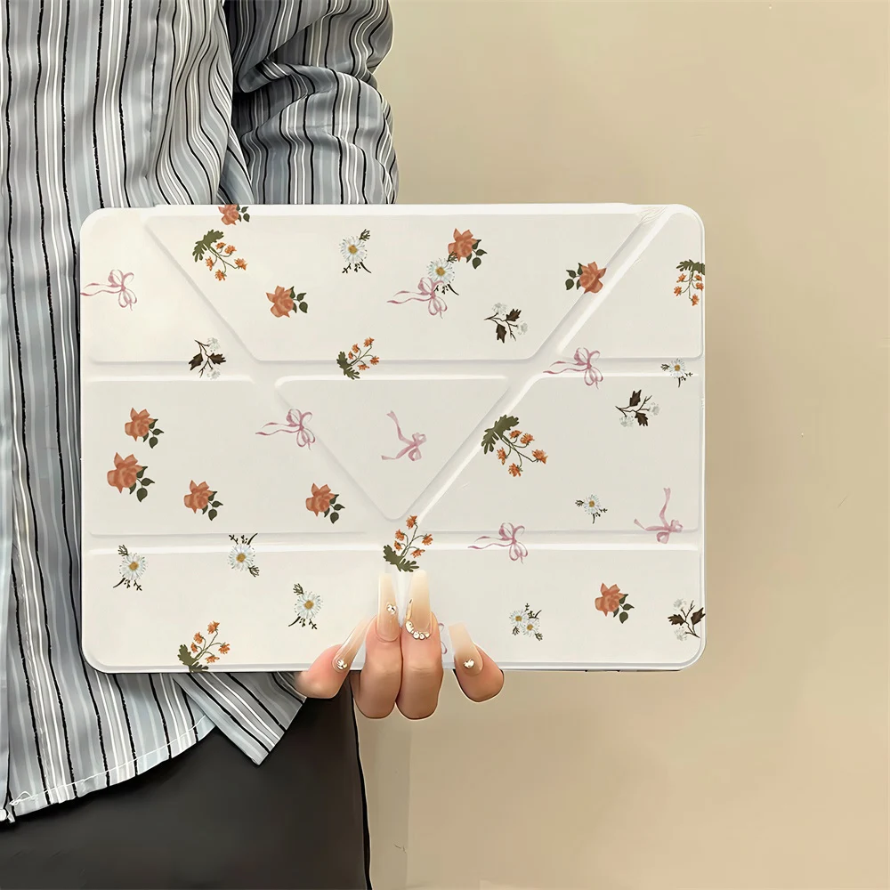 

Floral Print Cartoon Case For iPad 11 2025 10.9in 7th 8th 9th Gen 10.2 Case for iPad A16 11th Air 13 4 5 Pro 11 Case Y Fold 2026