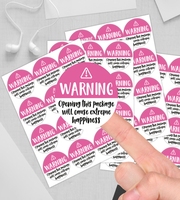 120Pcs/pack 1.5inch Pink Adorable Warning Sticker Labels Extreme happiness Labels for Business Gift Wrapping Decoration