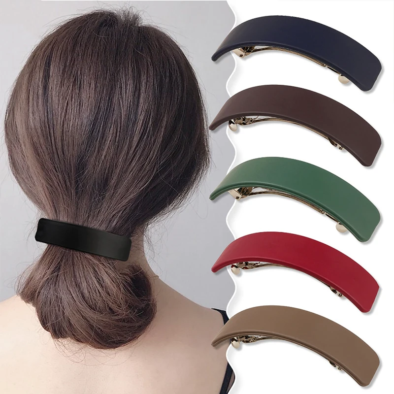 10cm Elegant French Curved Hairpin Retro High Quality Acetate Spring Clips Back Head Ponytail Hair Clips For Woman Girls Styling