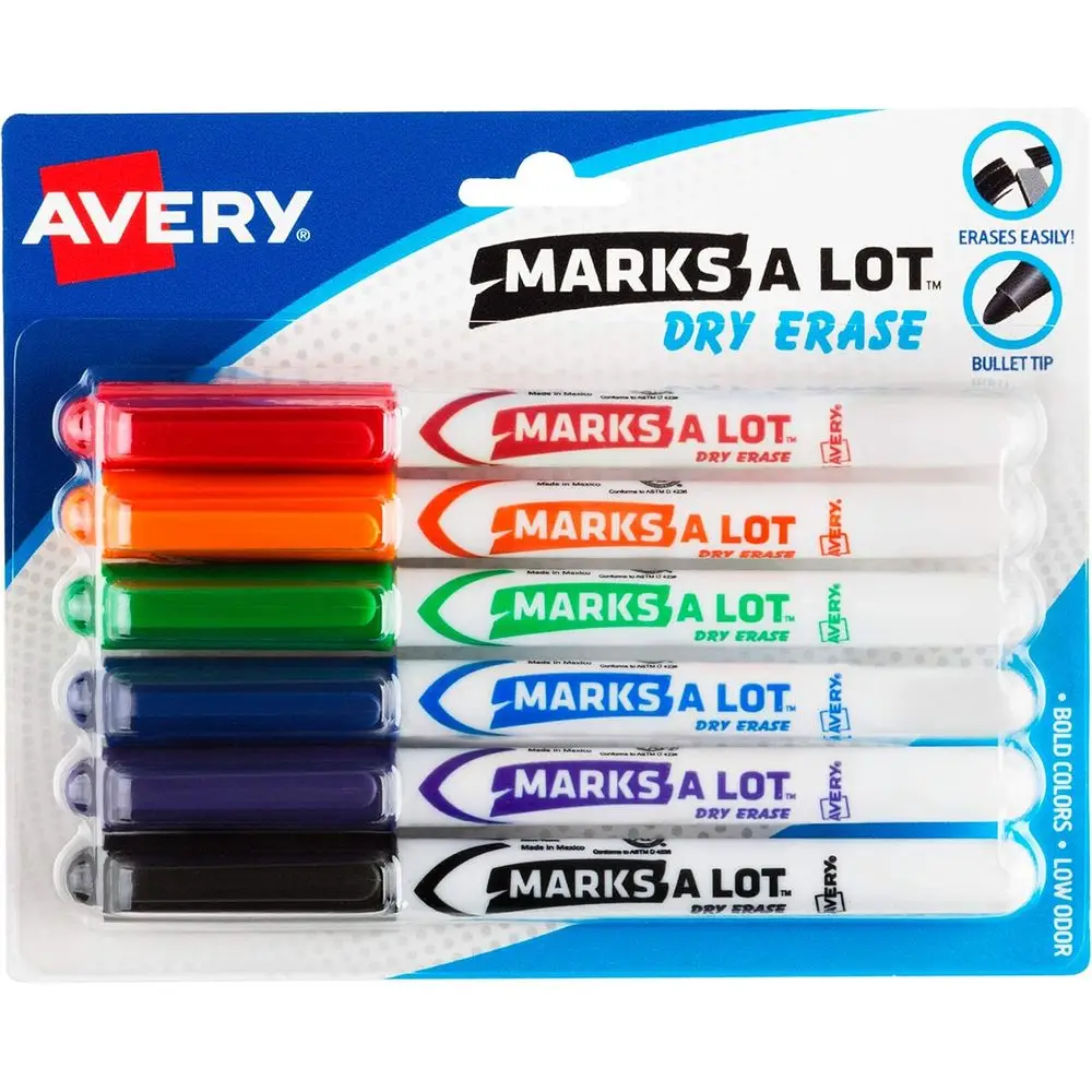 

Dry Erase Markers, Low Odor, Assorted Colors, Whiteboard Markers with Tip