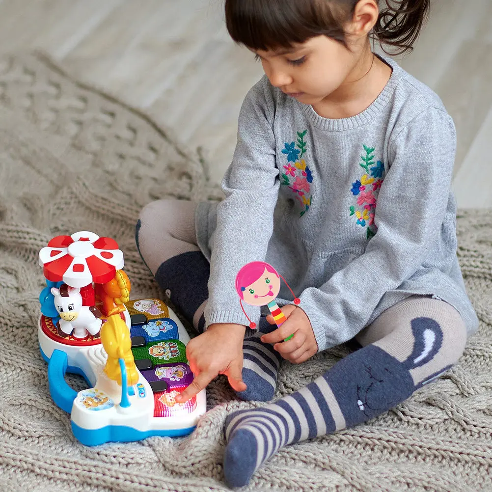 2 stuks cartoon houten rammelaar veilig materiaal baby handheld muzikale rammelaar verbeteren visuele auditieve vaardigheden hand-oogcoördinatie