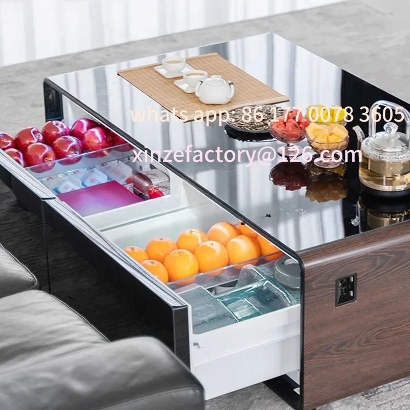 

Customizable cabinet automatic boiling water home office tea table tea tableSmart coffee table with refrigerator integrated