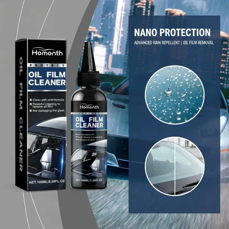 Car Glass Polish Liquid Windshield Deep Cleaning Oil Film Remover High Shine Long Lasting Anti Rain Coating for All Vehicles