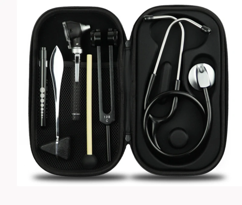 Waterproof Black Stethoscope Case Portable 6 Pcs Stethoscope Carrying Case Hard Shell Stethoscope Case Set