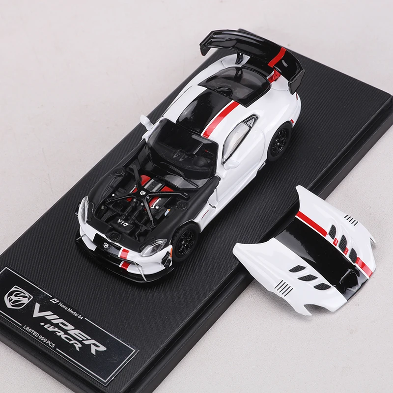Hone modelo 1:64 Dodge Viper ACR modelo de liga carro capô do motor magneticamente atraido