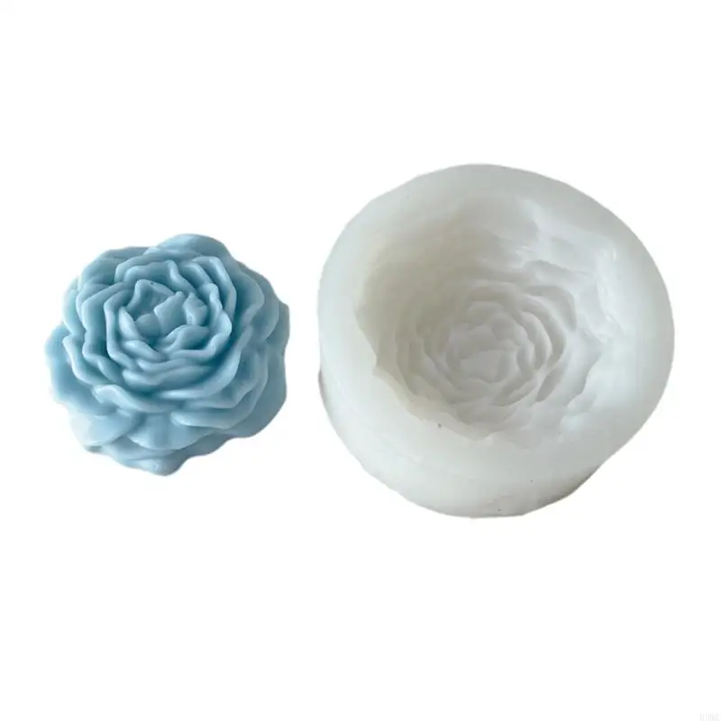 R3MC Epoxy Handmade Soap Mold Stereo Peony Flower Mold for DIY Decoration Making Soap Melt Resin Halloween Mold