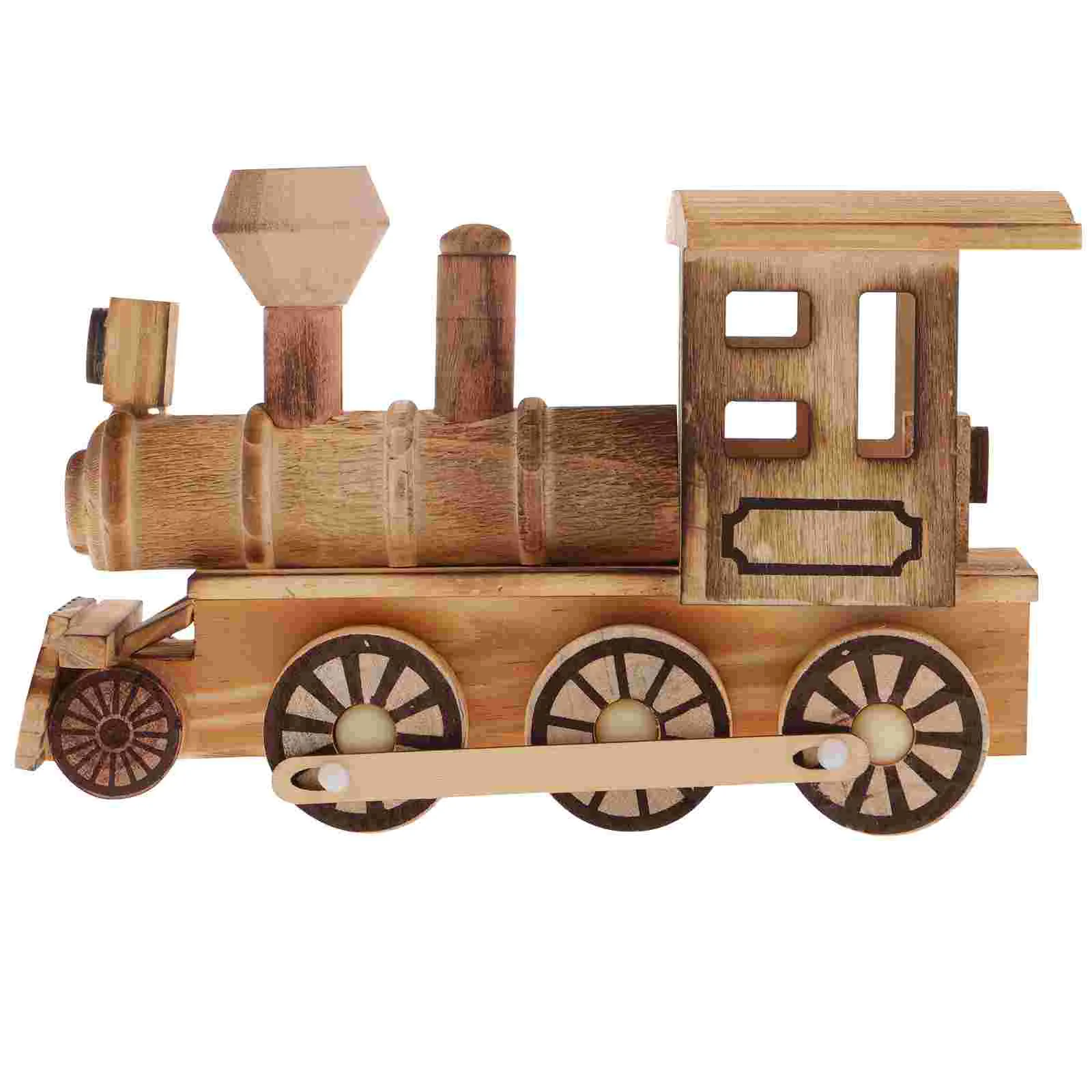 Locomotiva in legno Artigianato Retro Vintage Treno Motore Decorativo nament Creativo Desktop Ornamento Casa Camera Ristorante Romanzo