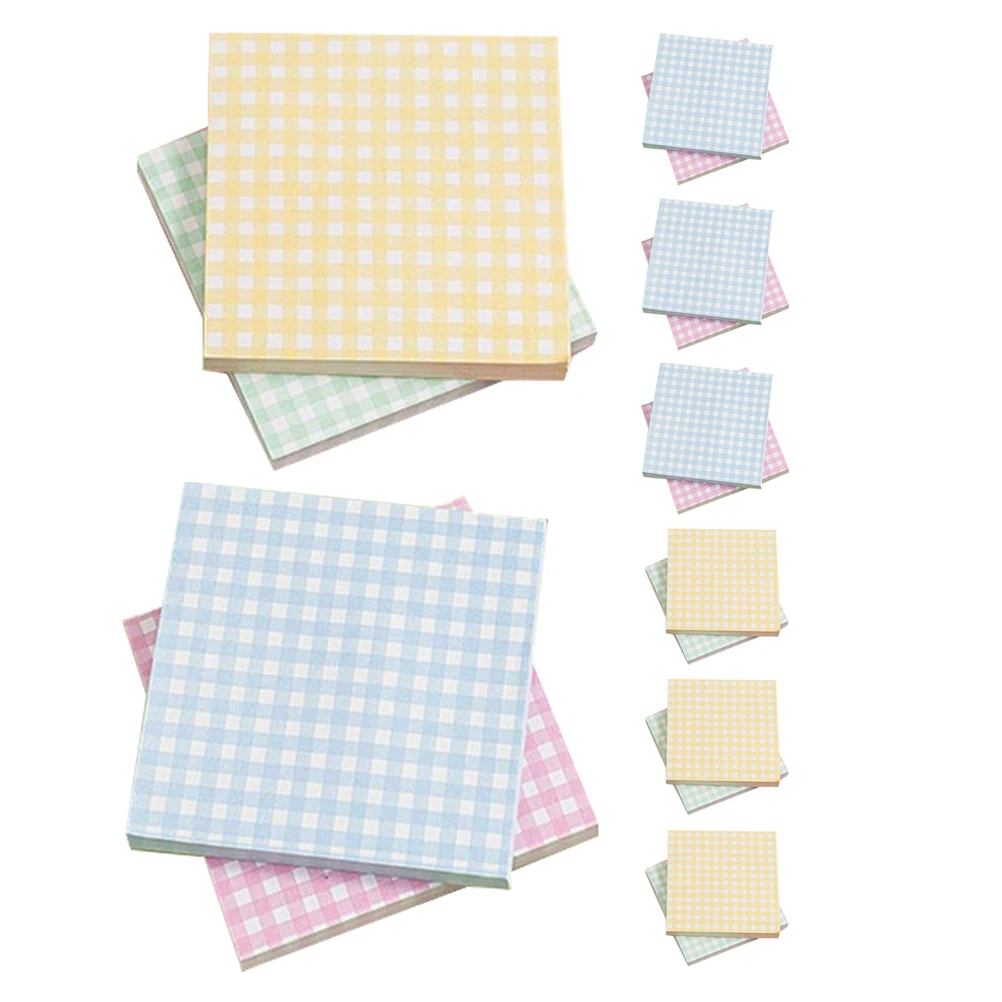 

Sticky Memo Pads Grid Design Reusable Adhesive Notepads Off Strong Hold Office Home School Use Small Blank Mini