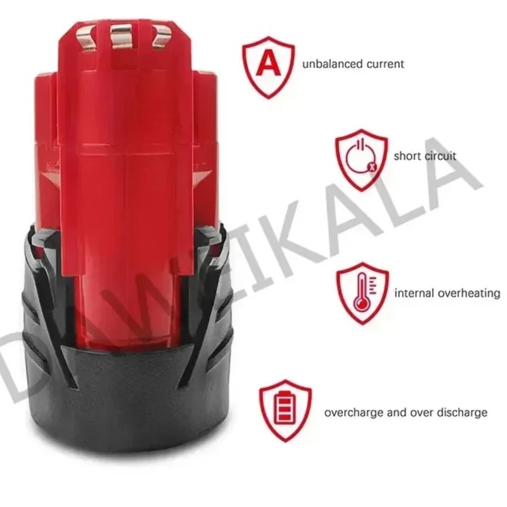 Vhodné pro dobíjecí baterii Milwaukee 12V, kompatibilní s akumulátorovým nářadím Milwaukee M12 XC 48-11-2410 48-11-2420 48-11-2411 - náhled 5