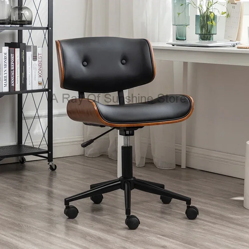 Nordic Gaming Chair Luxury Office Furniture Solid Wood Computer Chairs Simple Long Sitting Swivel Chair Lifting Office Chairs