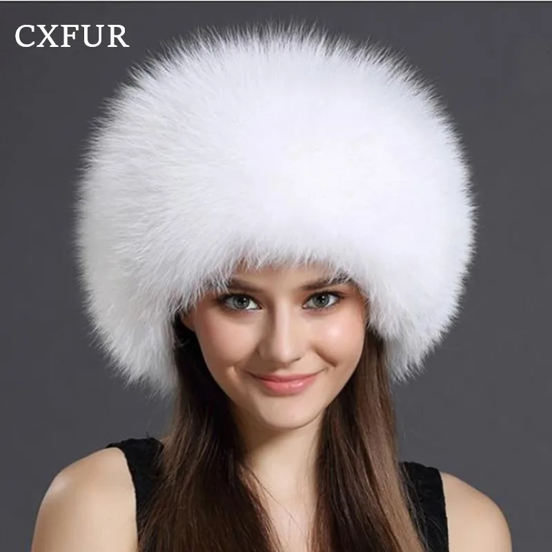 

Hot Selling Unisex Earflap Winter Real Fox Fur Russian Hat CX-C-77D