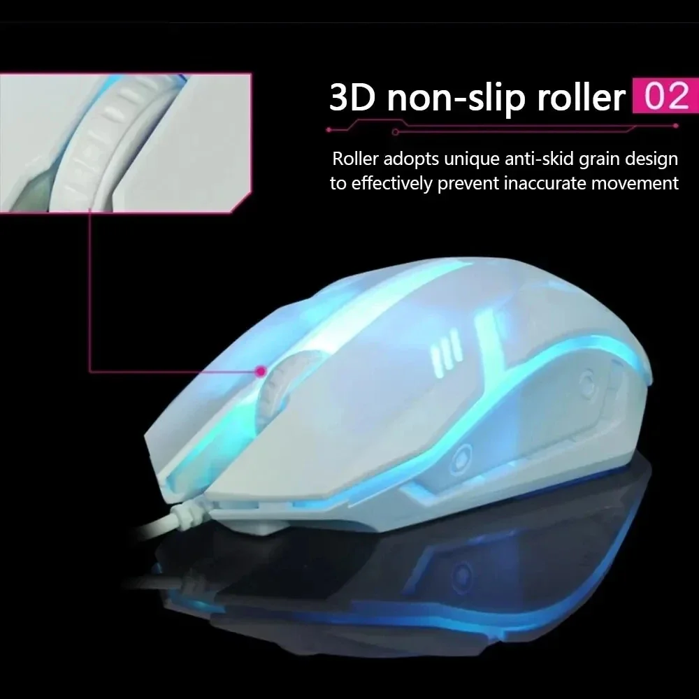 KEBIDUMEI USB Wired Mouse RGB Backlit Gaming Mouse Ergonomic Mice Office Optical Mice for PC Laptop Macbook Computer Desktop